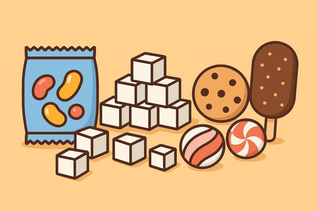 お菓子を角砂糖何個分かで見える化しよう!